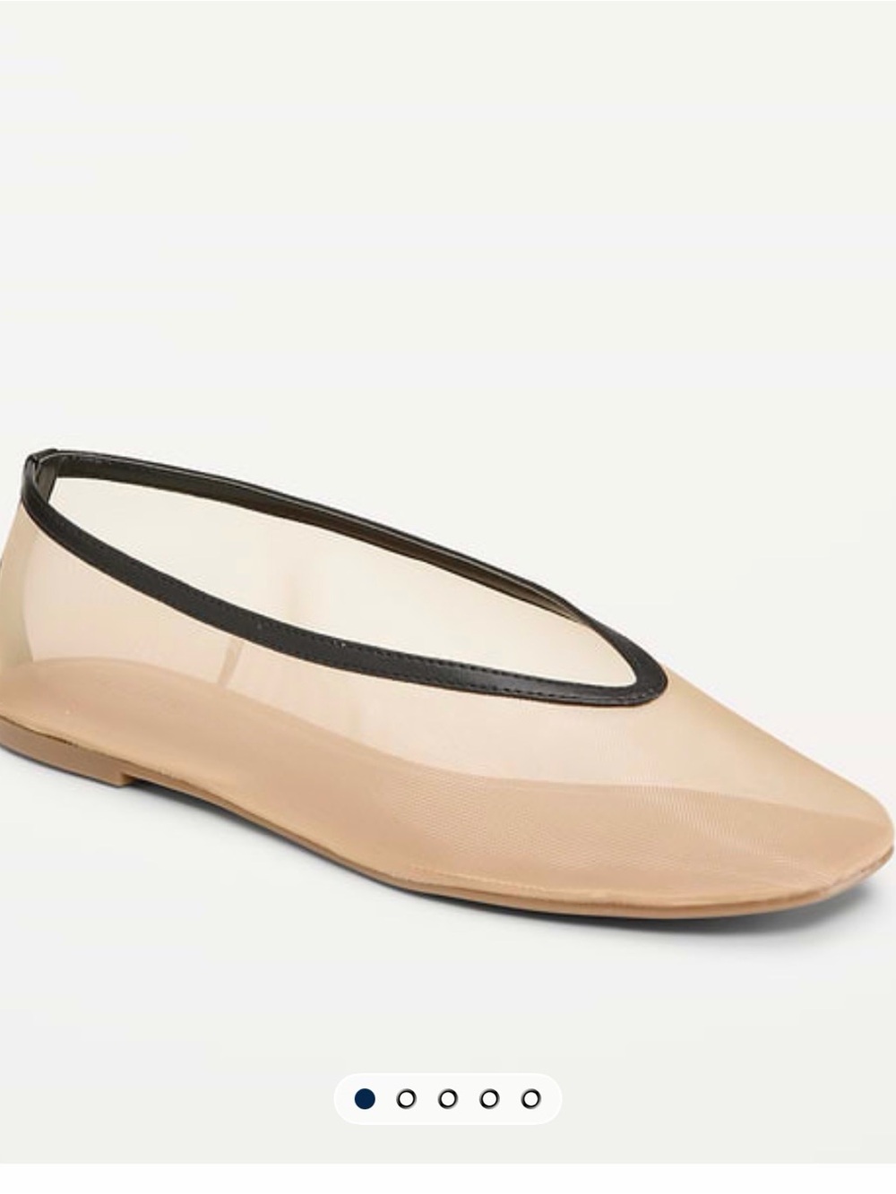 Nude & Black Trim Women's Mesh Ballet Flat